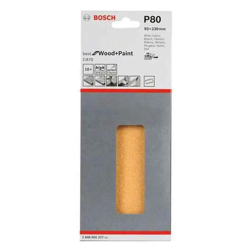 Favoriet Bosch Foglia abrasivi 93x230 mm Grana 80 pz 10
