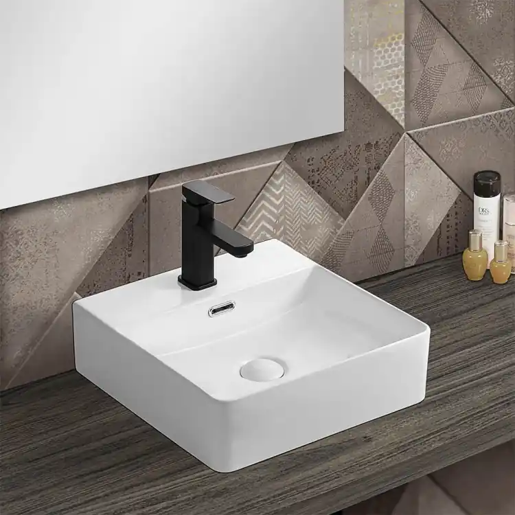 Alleen Vandaag Lavabo da appoggio 60cm in ceramica bianca lucida Feridras