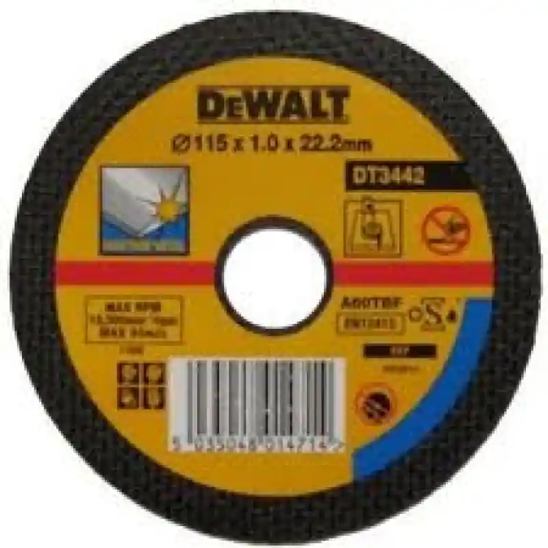 Disco piatto taglio inox per smerigliatrici 115m dt3442 Dewalt Fabrieksprijs