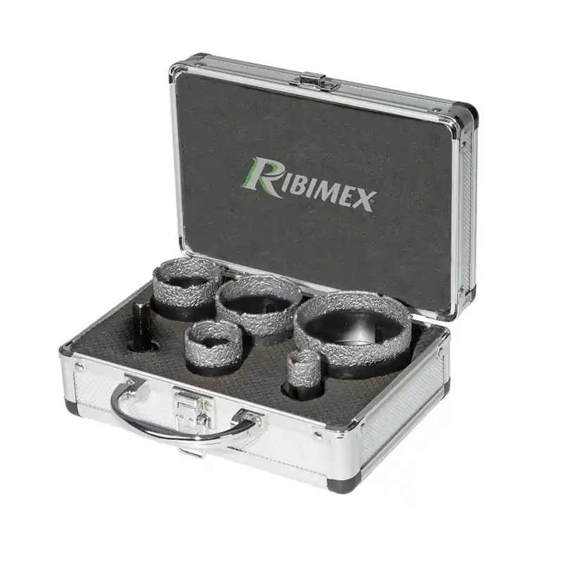 Fresa a tazza diamantata in set da 5 pezzi con adattatore per trapano Ribimex Direct Beschikbaar