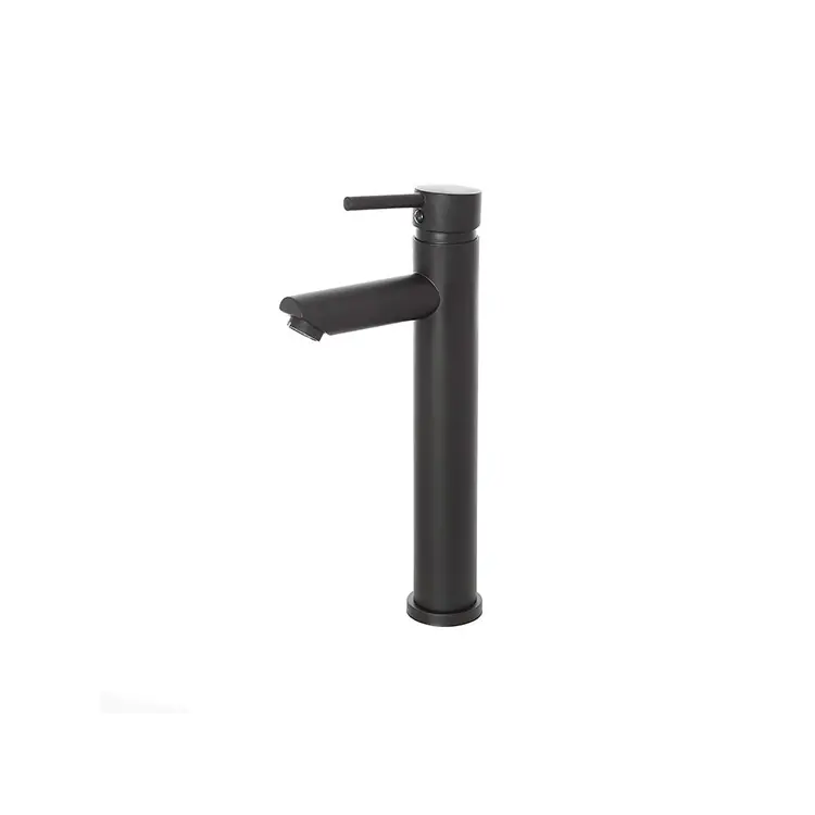 Korting Miscelatore alto per lavabo in acciaio inox nero opaco con piletta York Feridras
