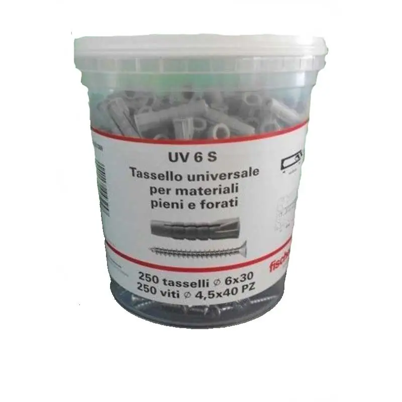 Nieuw Tasselli Fischer In Nylon 6 x 30 mm Con Viti 250 Pz
