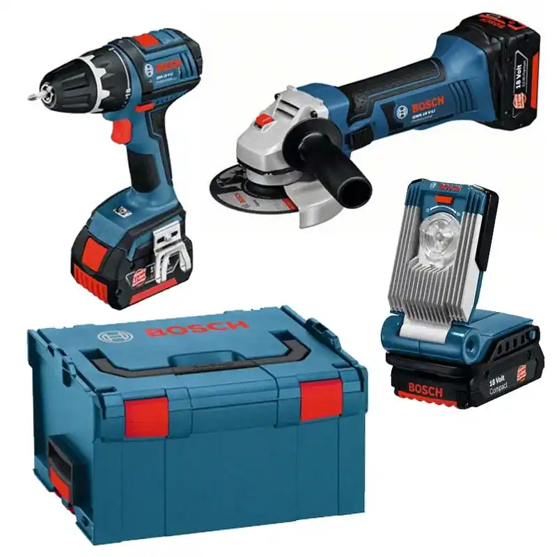 Shop Nu Kit 18V Bosch Smerigliatrice GWS 18 V Trapano avvitatore GSR 18 e lampada a led