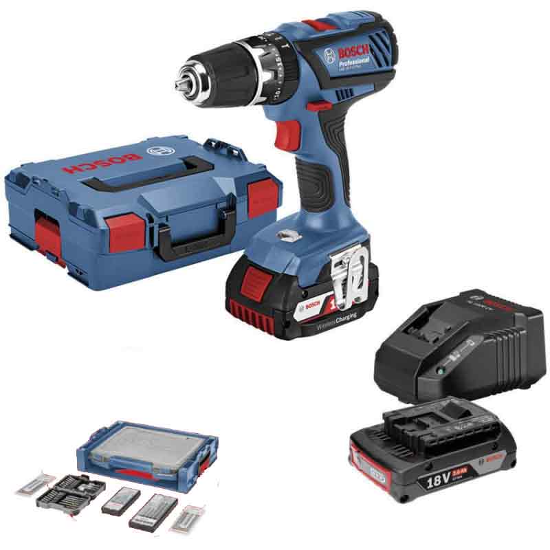 Bosch GSB 18-2Plus Trapano a percussione con doppia batteria Premium