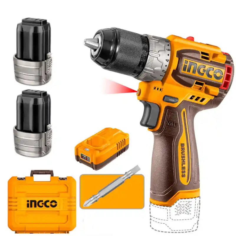 Actieprijs Trapano avvitatore a batteria 16V (2x2.0 ah) Ingco CDLI16682