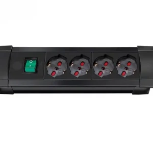 Bestel Nu Multipresa in plastica 4 posti con interruttore 36 cm nero Premium Brennenstuhl