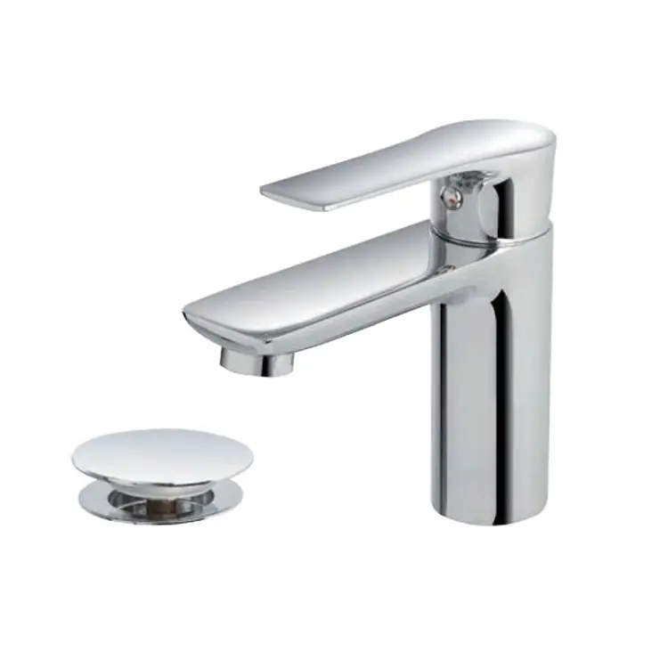 Miscelatore per lavabo in ottone cromato con piletta Flat Feridras Gereduceerde Prijs