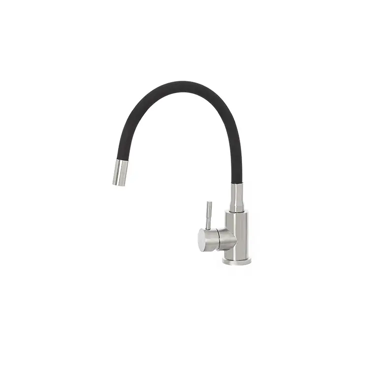 Gecertificeerd Miscelatore per lavello acciaio spazzolato con canna flessibile Kitchen Feridras