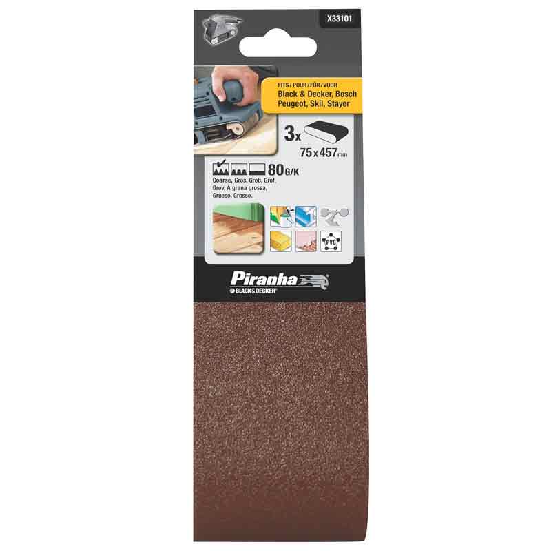 Seizoensaanbieding Nastri 75x457 mm Grana 60 per levigatrici a nastro Black and decker X33096-XJ