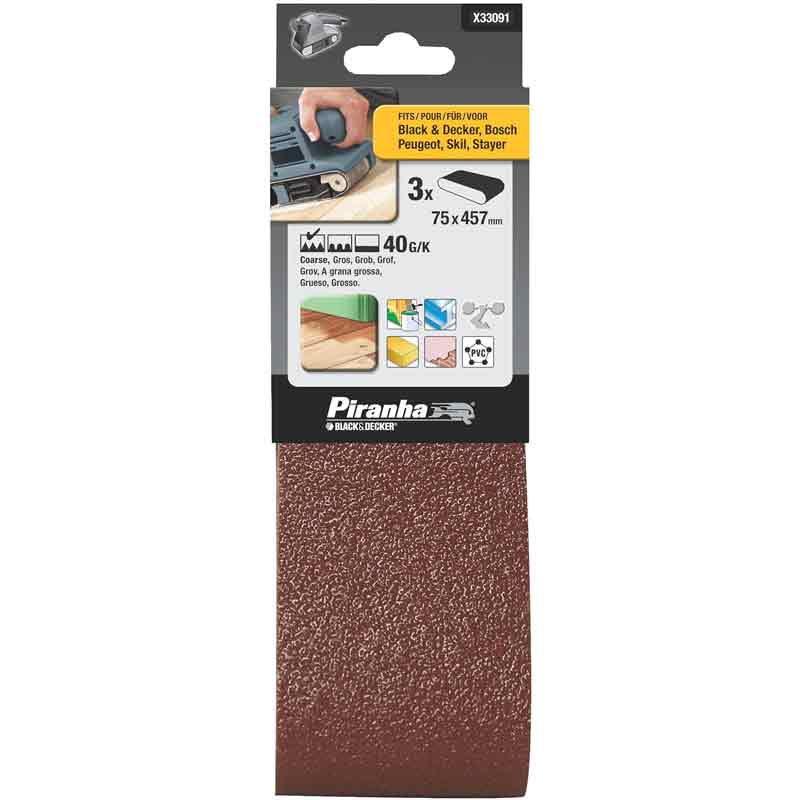 Koop Vandaag Nastri 75x533 mm Grana 40 per levigatrici a nastro Black and decker X33091-XJ