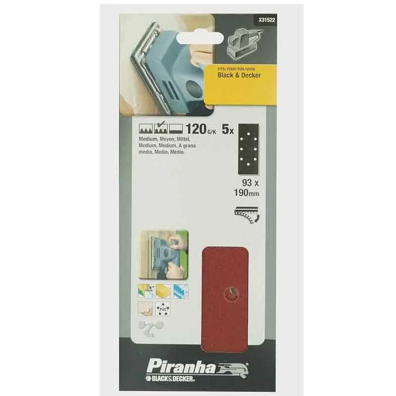 Korting Nastri abrasivi 93x190 mm grana 120 per levigatrici orbitali Black and Decker