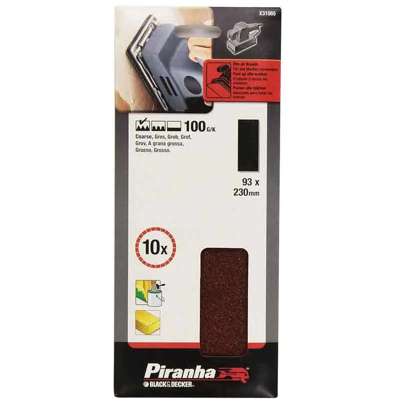 Koop Vandaag Nastri abrasivi 93x230 mm grana 100 per levigatrici orbitali Black and Decker