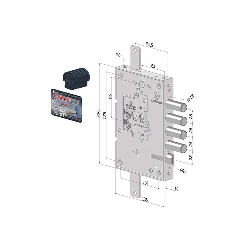 Serratura per porte blindate ad infilare 63 mm Securemme Koop Vandaag