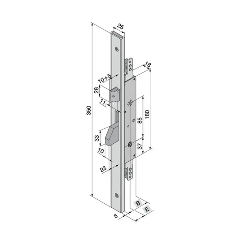 Alleen Vandaag Serratura per porte in alluminio 30 mm con chiave a spillo Welka 26030100