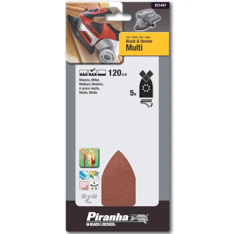 Finale Uitverkoop Nastri Triangolari Grana 120 per levigatrici multiuso Black and decker X31447-XJ
