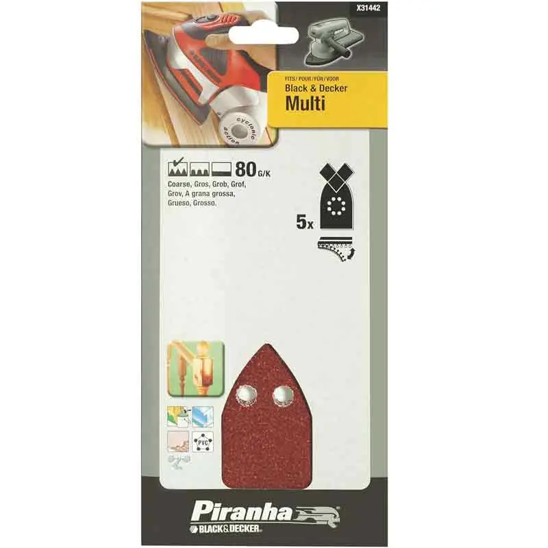 Nastri Triangolari Grana 80 per levigatrici multiuso Black and decker X31442XJ Bestel Nu