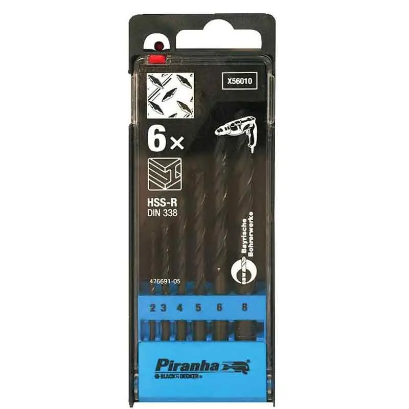 Punte per metallo set da 6 pz 2-8 mm Hss Black and decker Beperkte Voorraad