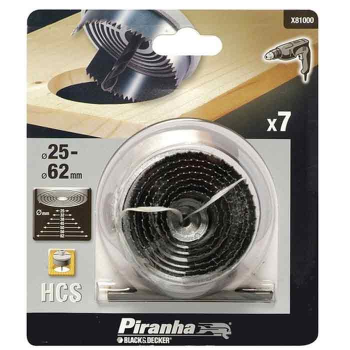 Seghe a tazza set da 7 pz da 20 a 62 mm Black and Decker X81000XJ Tijdelijk Beschikbaar
