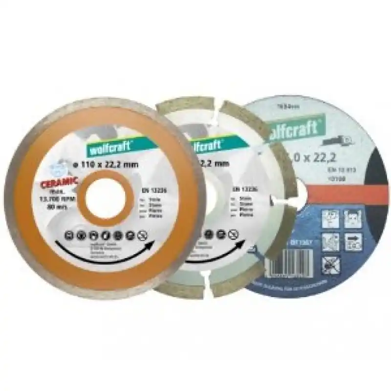 Set 3 dischi per smerigliatrici angolare Wolfcraft Veilige Betaling