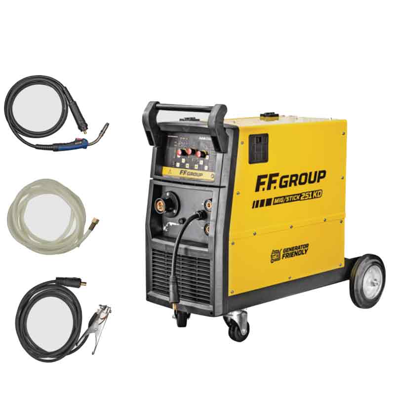 Saldatrice inverter carrellata MIG MMA e TIG Mig stick 251 Kd FF Group Direct Verzonden