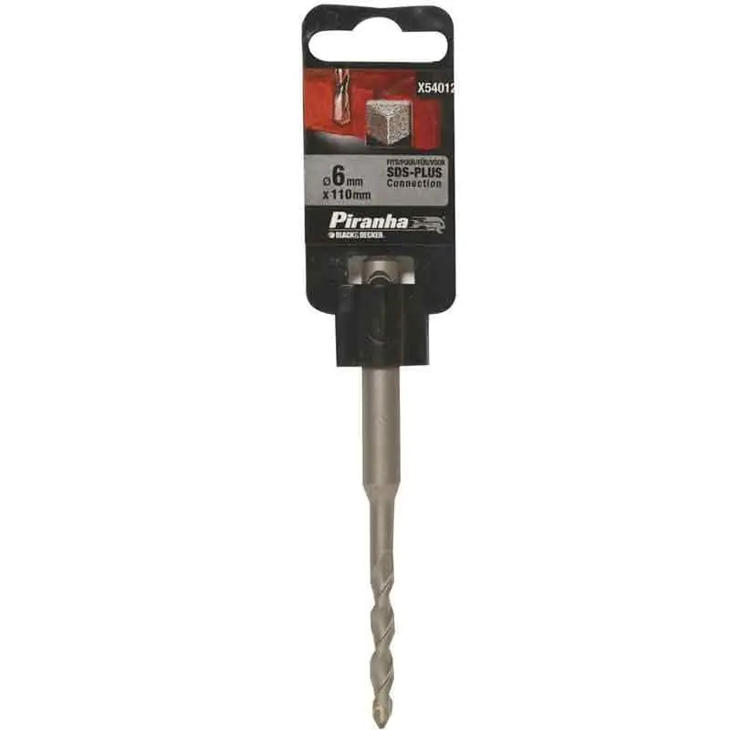 Punta per trapano 6 x 110 mm sds Plus Black and decker Laatste Versie