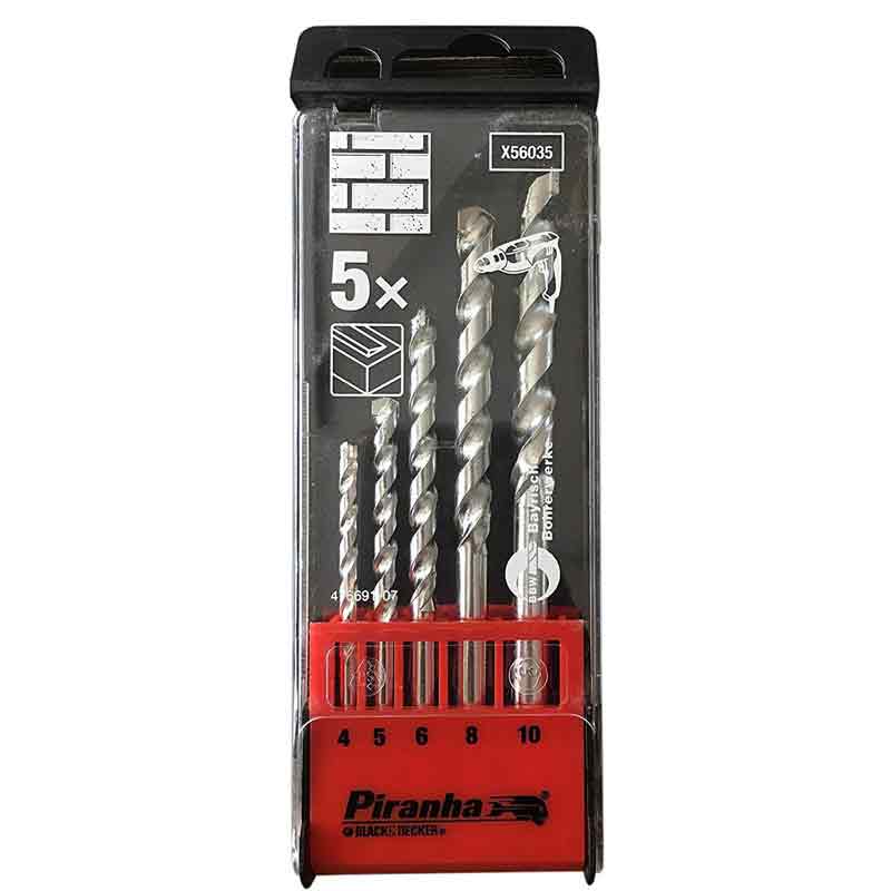 Punte per cemento zincate set da 5 pz 4-10 mm Black and decker Aanbieding