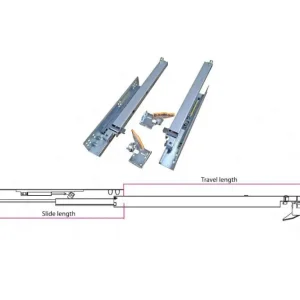 Guide per cassetti a estrazione totale con ammortizzatore 50cm Ram Direct Verzonden