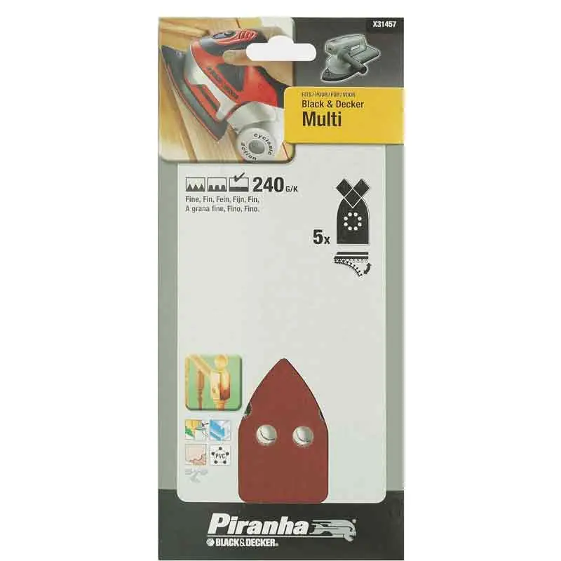 Snelle Levering Nastri Triangolari Grana 240 per levigatrici Black and decker X31457-XJ