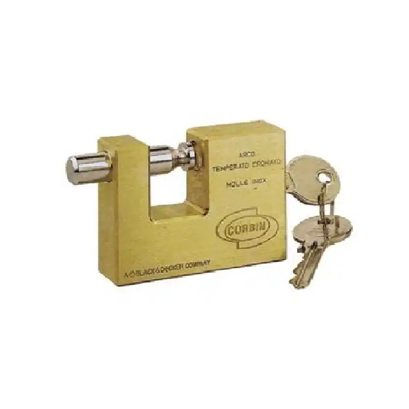 Lucchetto rettangolare in ottone da 70mm Corbin Direct Verzonden