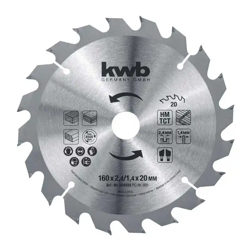 Disco da taglio per legno da 190mm per sega circolare KWB Nieuw