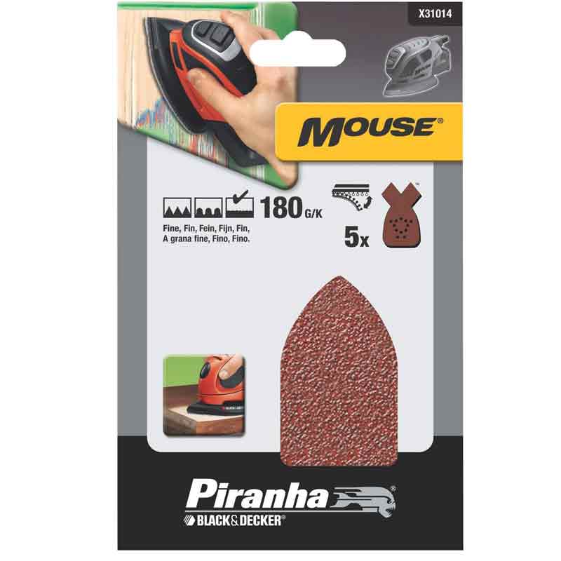 Carta Abrasiva per levigatrice Mouse Grana 180 Black and Decker Must-Have