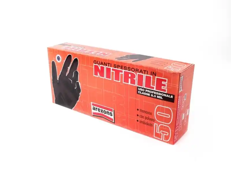 Guanti in nitrile spessorati taglia M 50 pz Arexons Hoge Kwaliteit