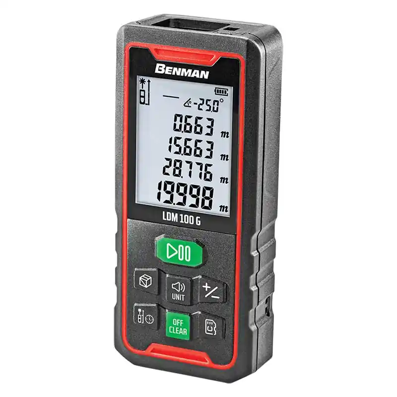 Aanbieding Misuratore laser Raggio Verde LDM 100 Mt Benman
