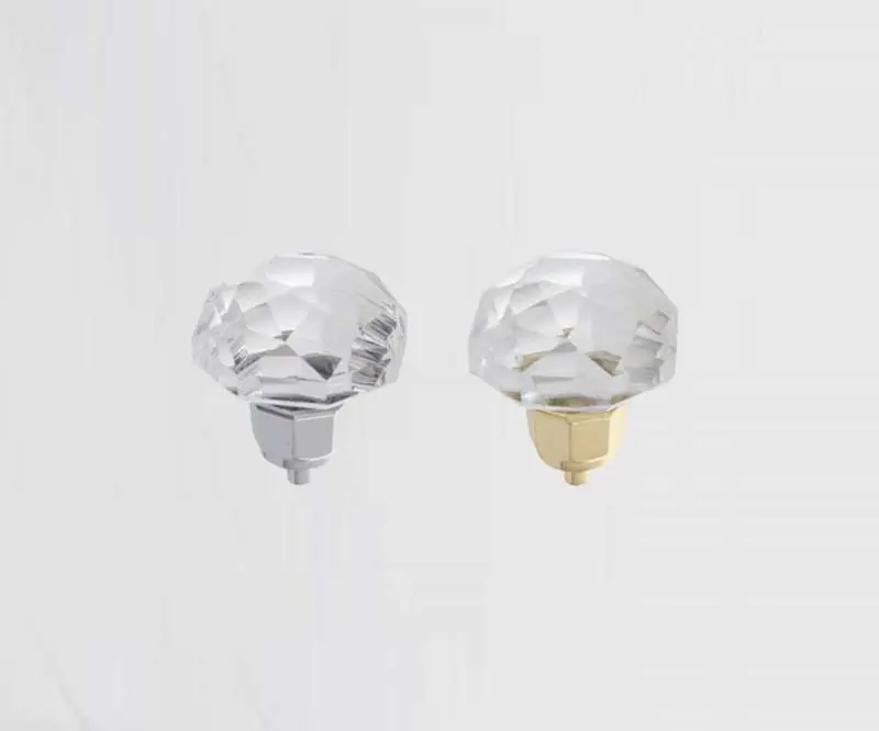 Snelle Levering Pomello per mobili in stile moderno a base quadrata con cristallo Linea Luxury Giusti