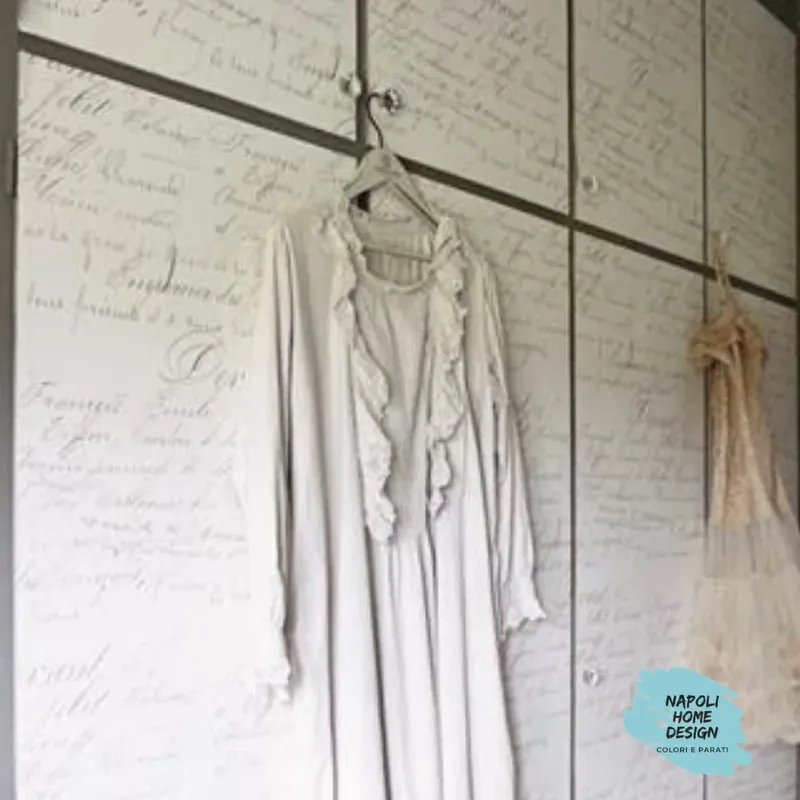 Parati Vintage - Crema con Scritte mis. 70 cm x 53 cm Gereduceerde Prijs