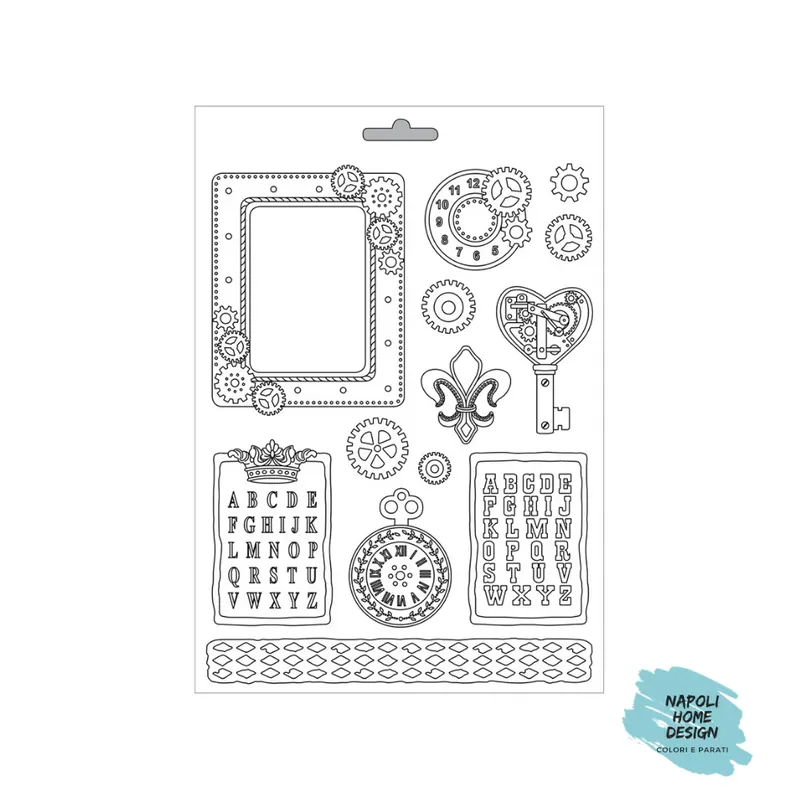 Weekendaanbieding Stampo in PVC Morbido A4 - Steampunk Ingranaggi - cm. 21 x 29,7 - Stam
