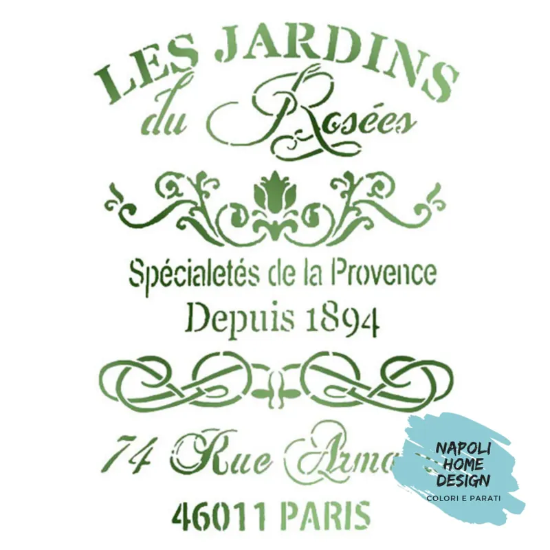 Bestel Nu Stencil Les Jardins du Rose cm 21 x 29.7 by Stamperia OUTLET