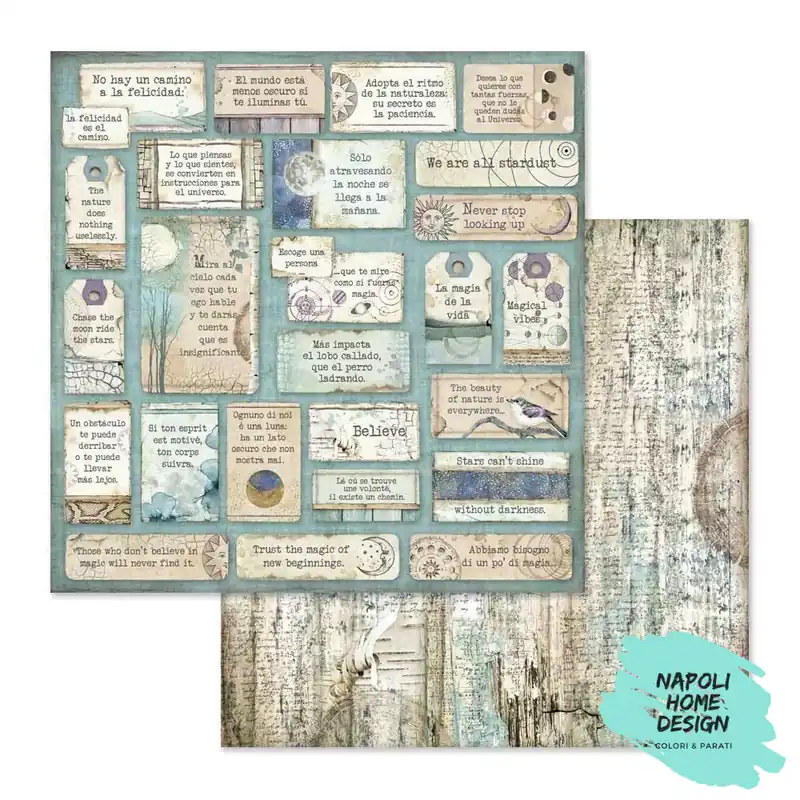 Veilige Betaling Foglio singolo Scrapbooking Double Face Cosmos Quotes 30x30 cm Stamper