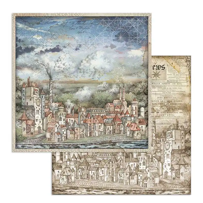 Veilige Betaling Foglio singolo Scrapbooking Double Face Sir Vagabond Cityscape 30x30 c