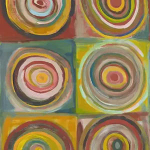 Pannello Murale Composition a tribute to Kandinsky Studi di cerchi cod Voordeelprijs