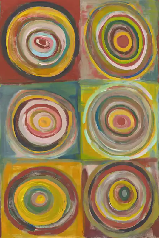 Pannello Murale Composition a tribute to Kandinsky Studi di cerchi cod Voordeelprijs