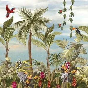 Alleen Vandaag Pannello Murale Tropical Lemuria JV Italian Design Parati cod. 6590