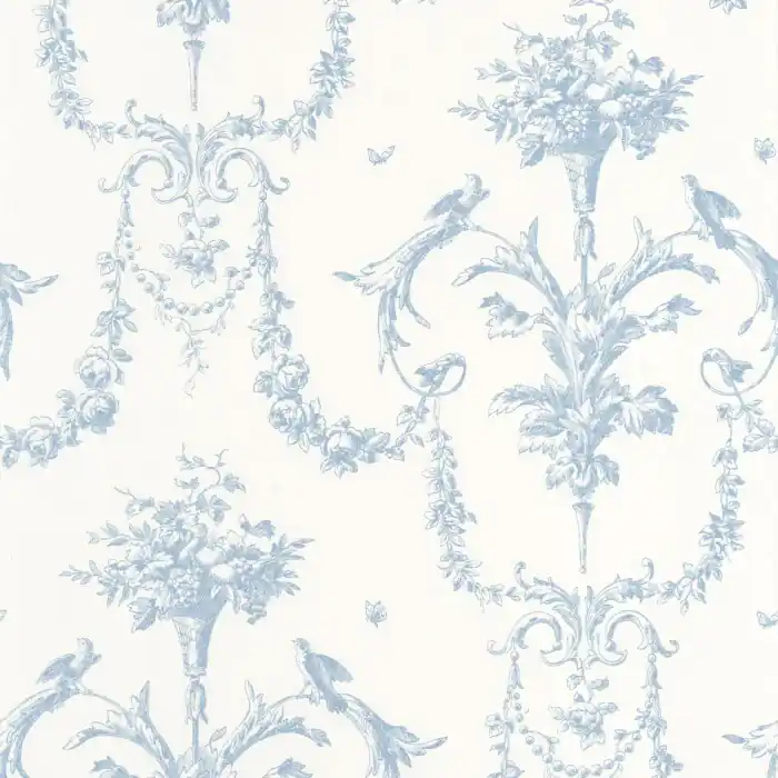 Laatste Kans Carta da Parati Les Belles Toiles De Jouy Casadeco Wallpaper cod. 8792