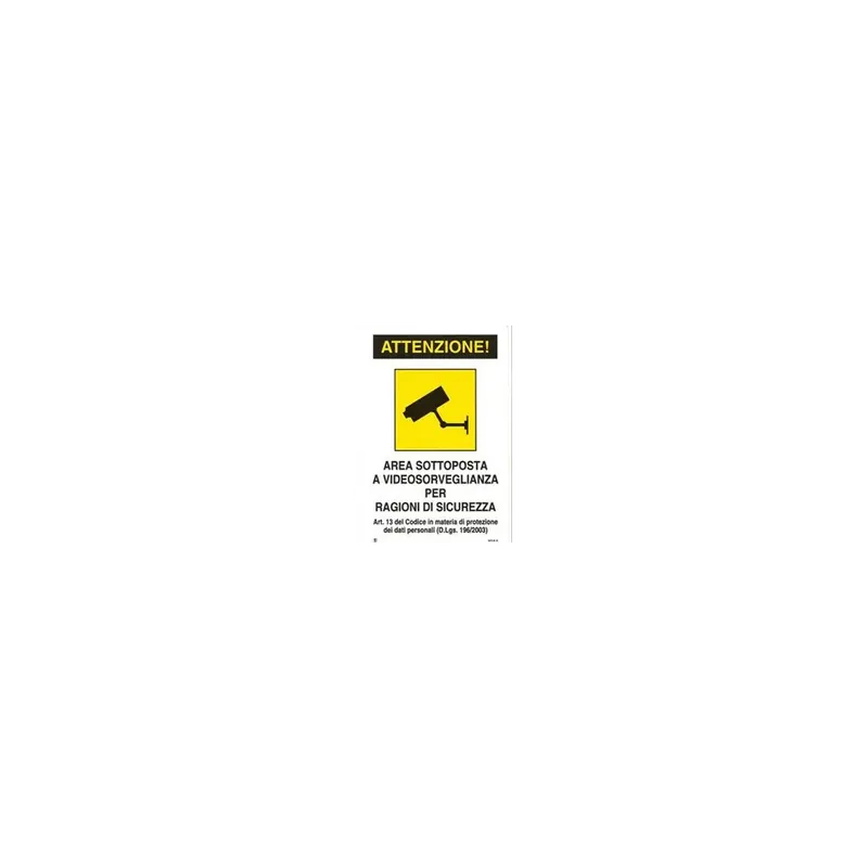 Uitverkoop Cartello videosorveglianza 20 x 30 plastica