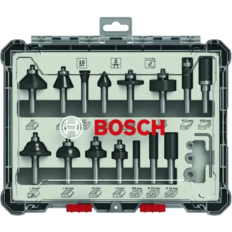 Tijdelijk Beschikbaar Frese set 15 pezzi BOSCH - mm.8