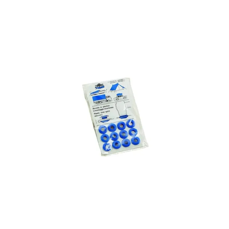 Borchie blu - 12 pezzi - p/teloni-diam.14 Laatste Kans