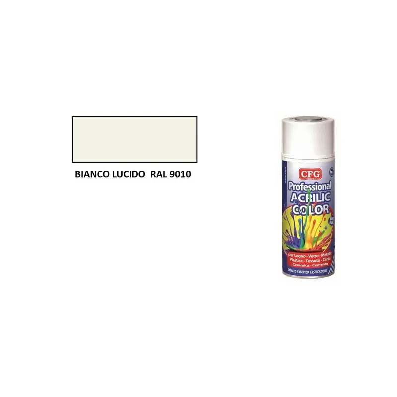 Acrilic color cfg - bianco lucido - ml.400 Shop Nu