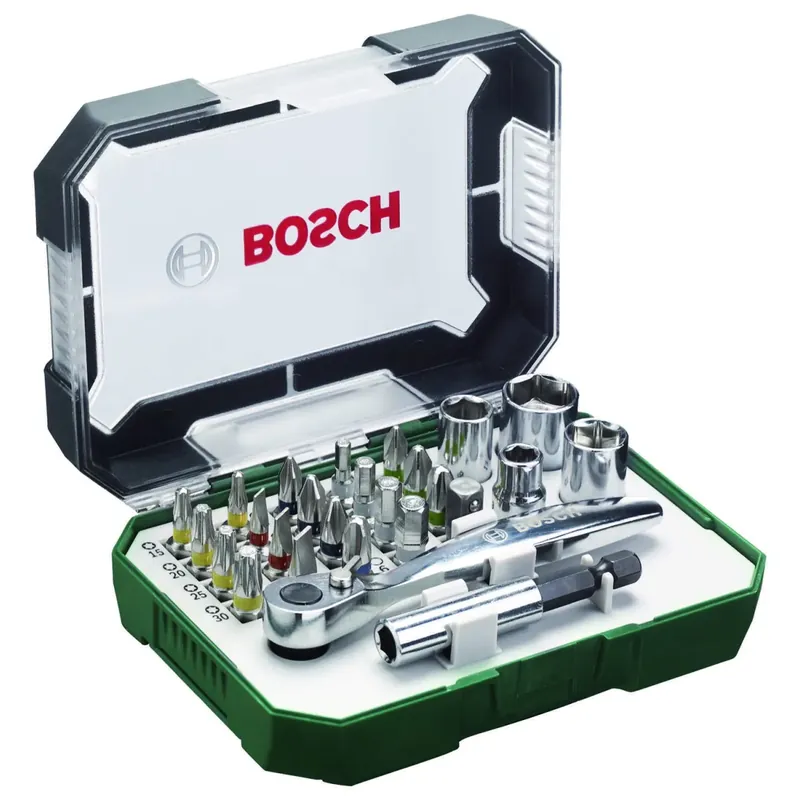 Rechtstreeks Van De Fabrikant Chiave a cricchetto set bosch - rainbow evo - 26pz.