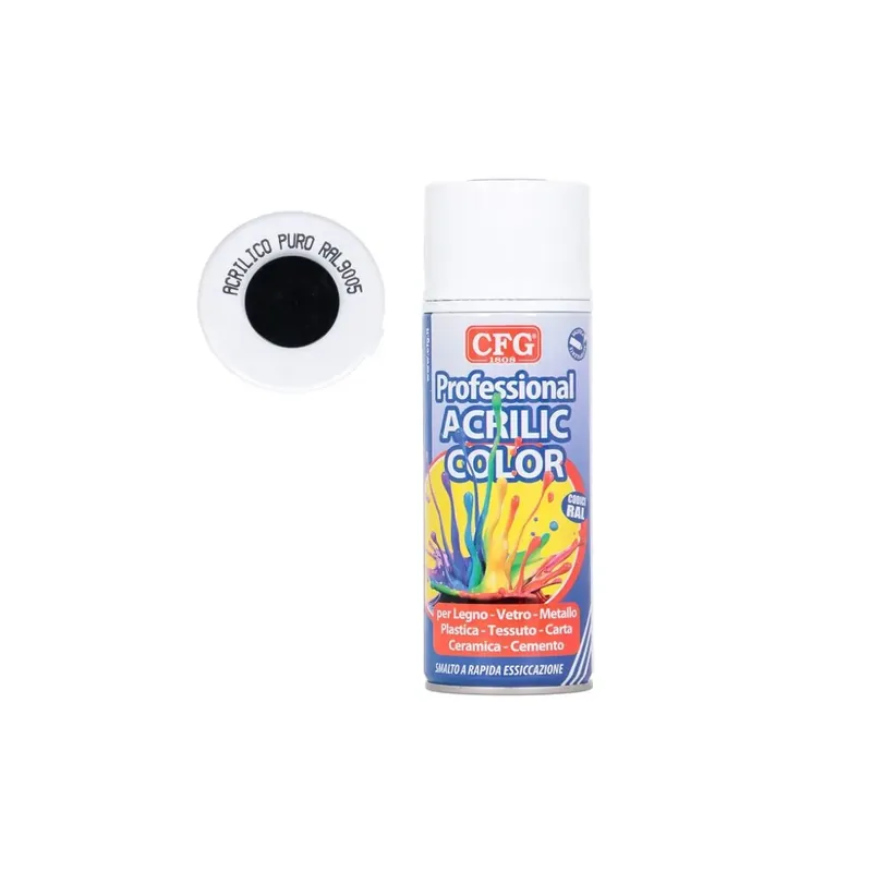 Acrilic color cfg - nero lucido - ml.400 Nieuw