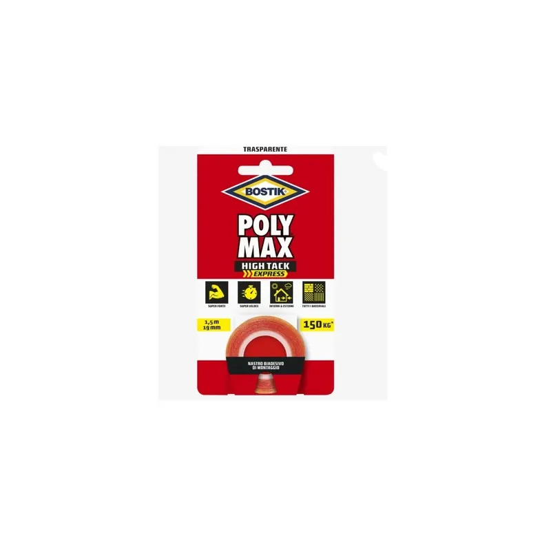 Nastro biadesivo poly max - trasparente - mm.19 x 1,5mt. Beste Prijs